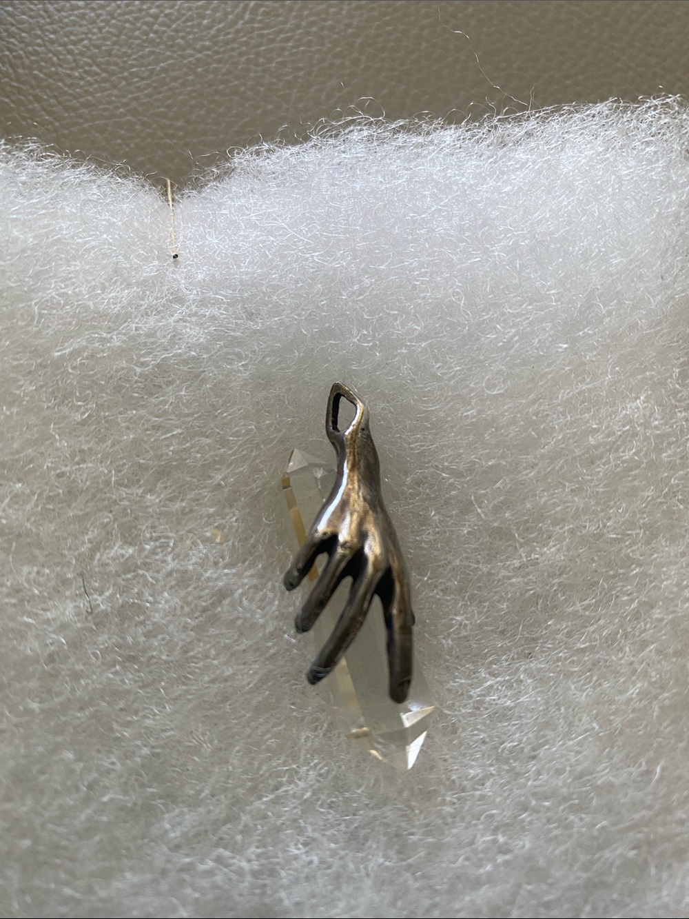 Mystic Silver Hand Crystal Pendant